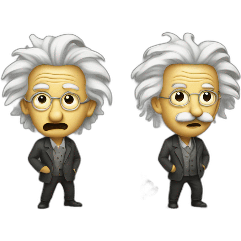 Einstein fighting schrodinger emoji