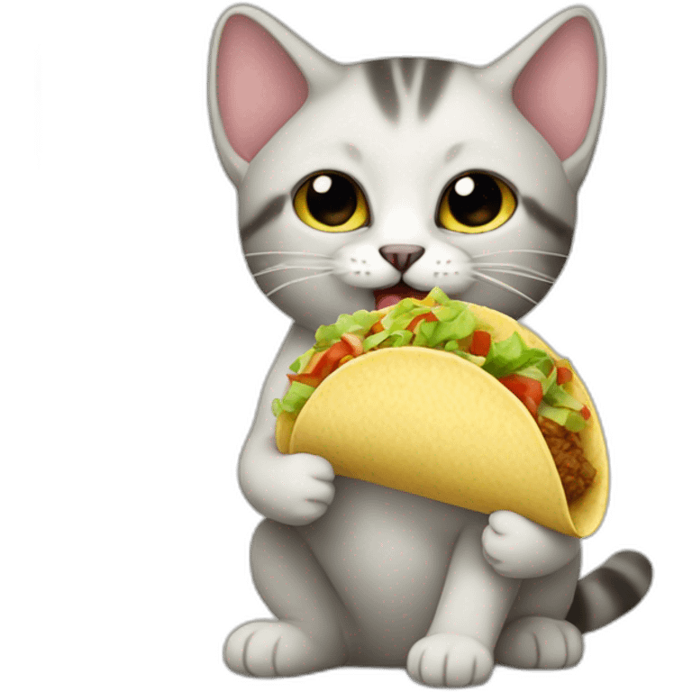 Mexican baby cat eating tacos emoji