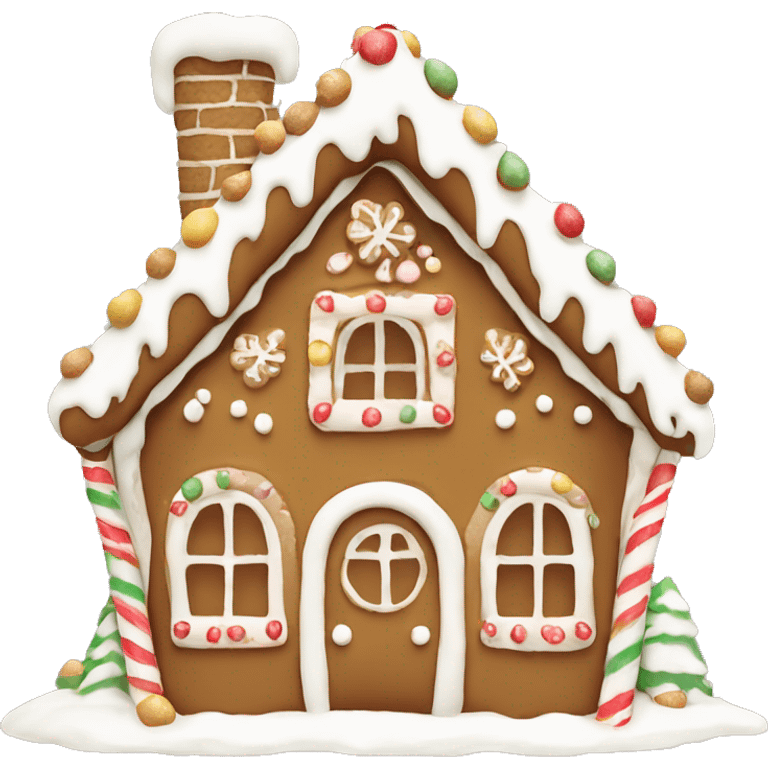 Gingerbread house cute simple beige and white emoji