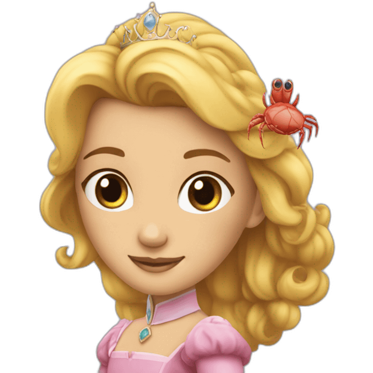 princesse et petit crabe emoji