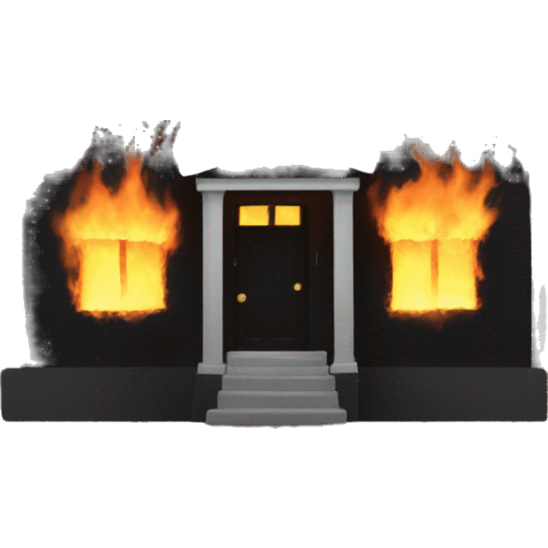 black house on fire emoji