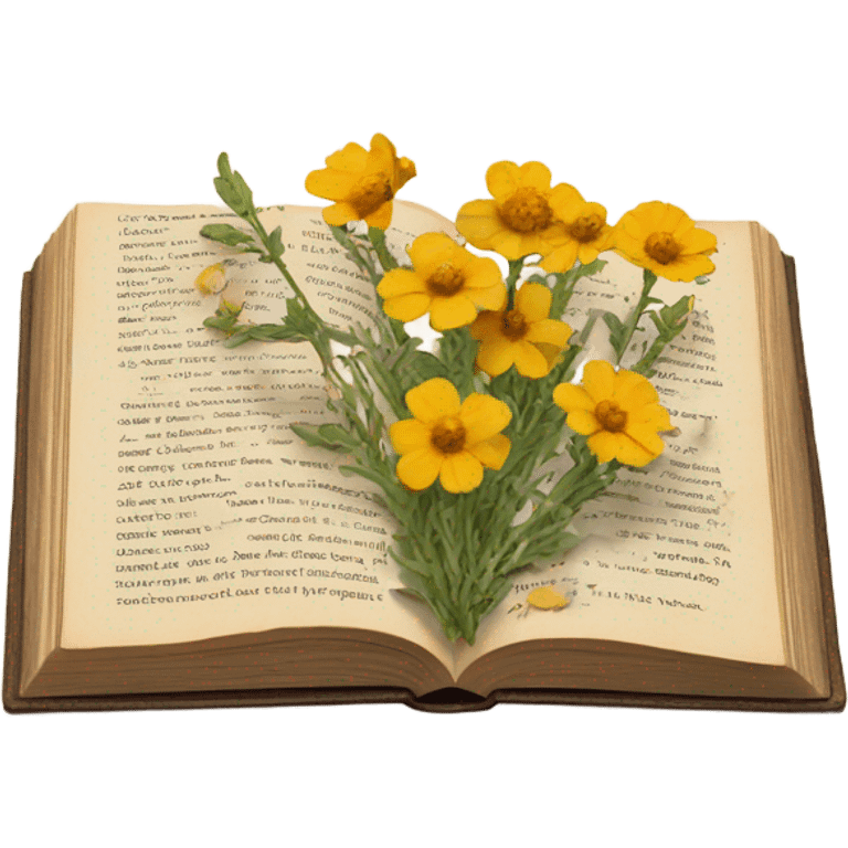 book with some pressed flowers on the pages  emoji