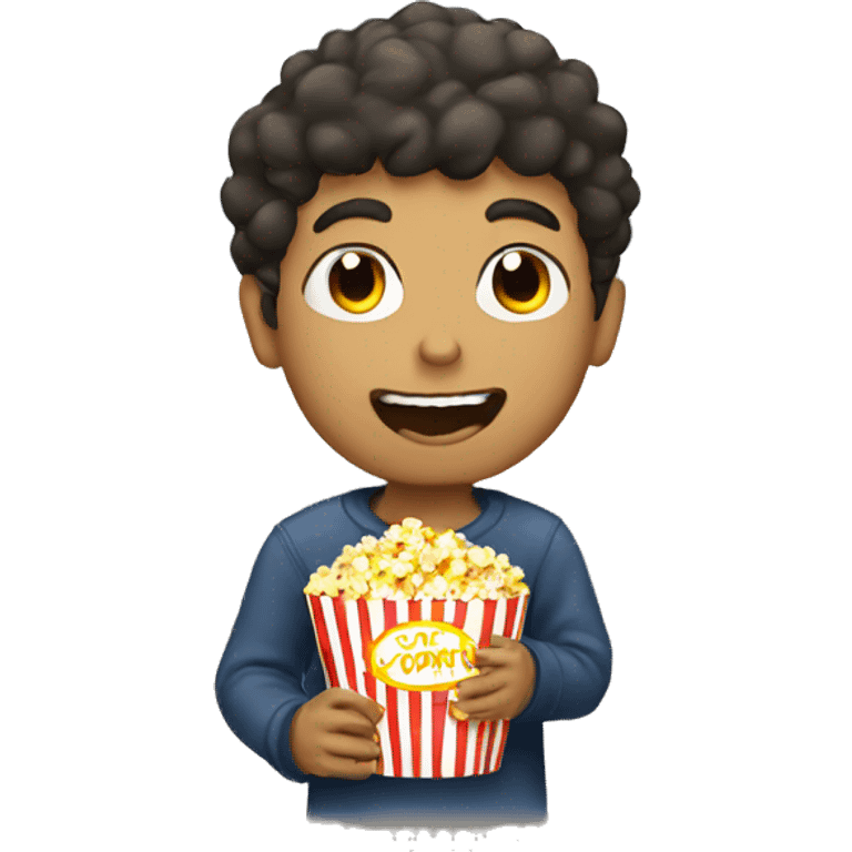 A boy eating popcorn  emoji