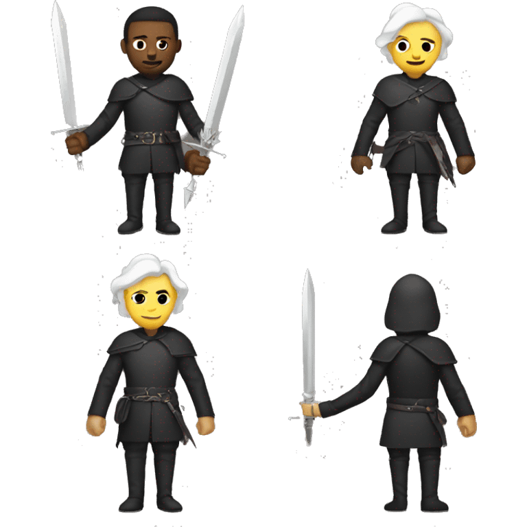 guy with black medieval clothes and daggers rose emoji