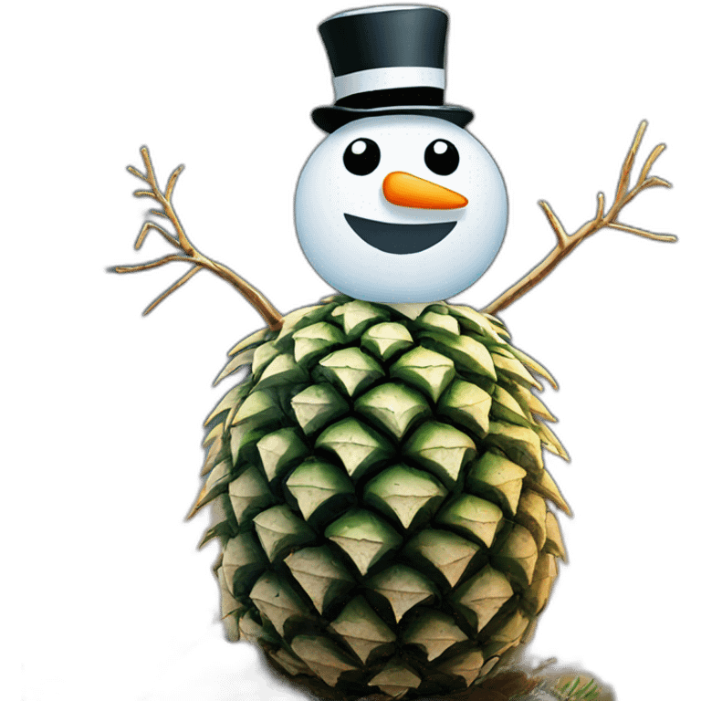 Snowman on a Pineaple in the wood emoji