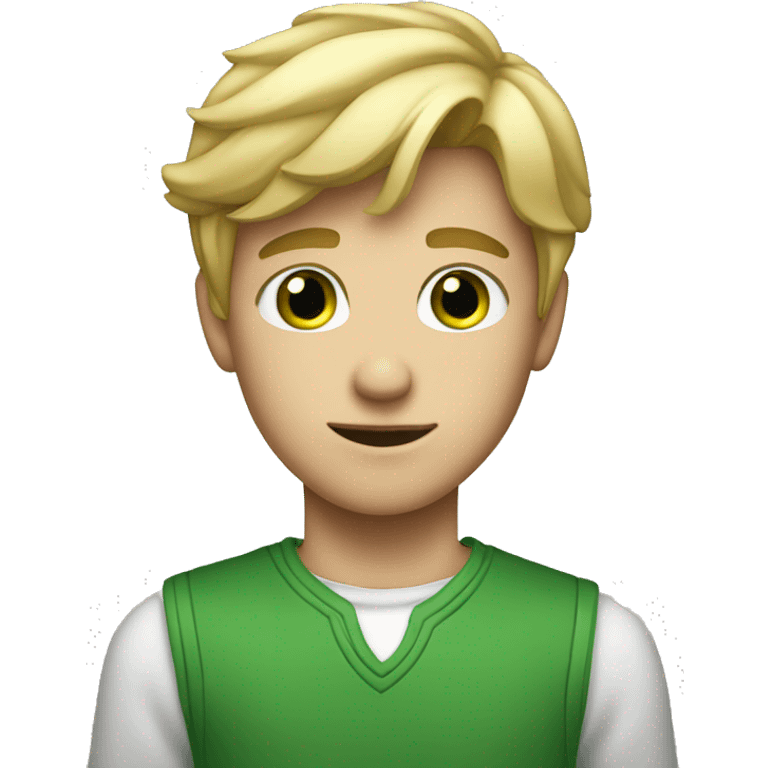 A young guy with green eyes and blond hair. emoji