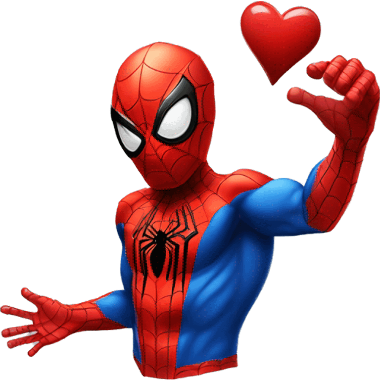 Spiderman haciendo un corazón con las manos  emoji