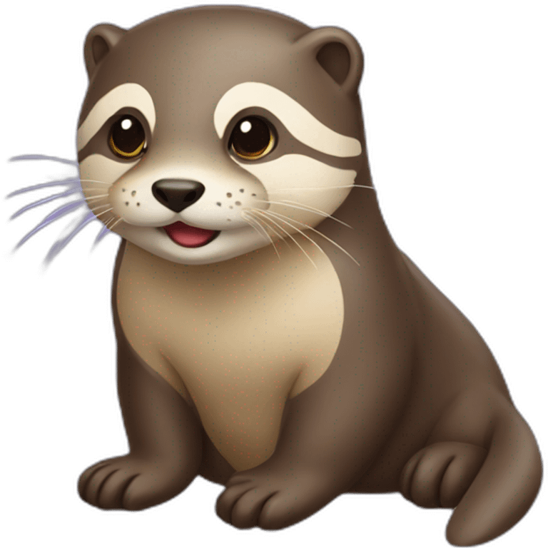 Loutre sur chat emoji