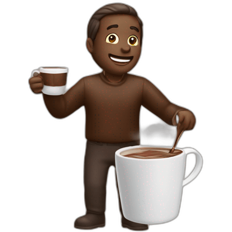 Un homme qui boit du chocolat chaud emoji