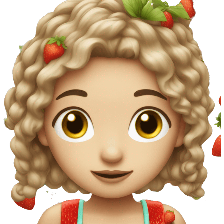 Strawberry girl long hair emoji