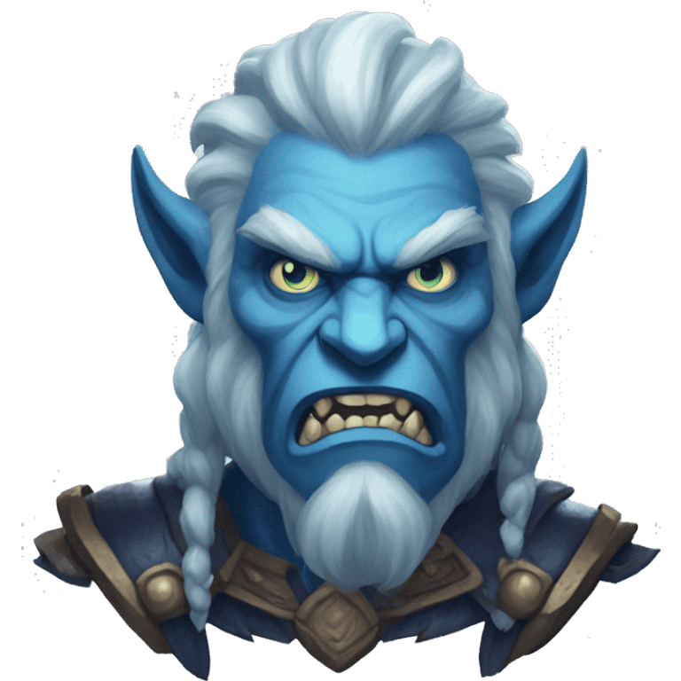 Spectral giant firbolg blue angry emoji