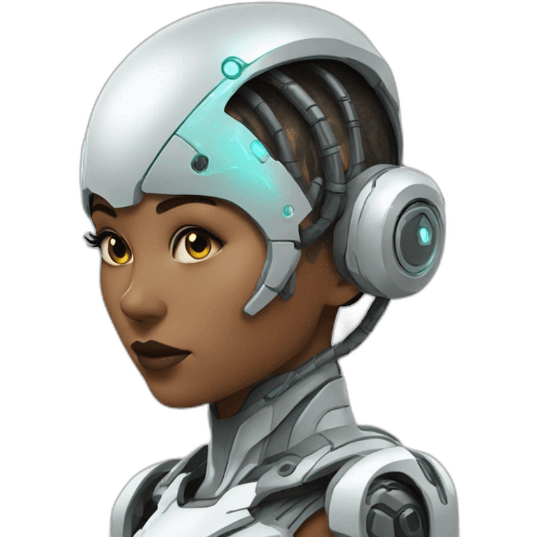 Futuristic cyborg woman emoji