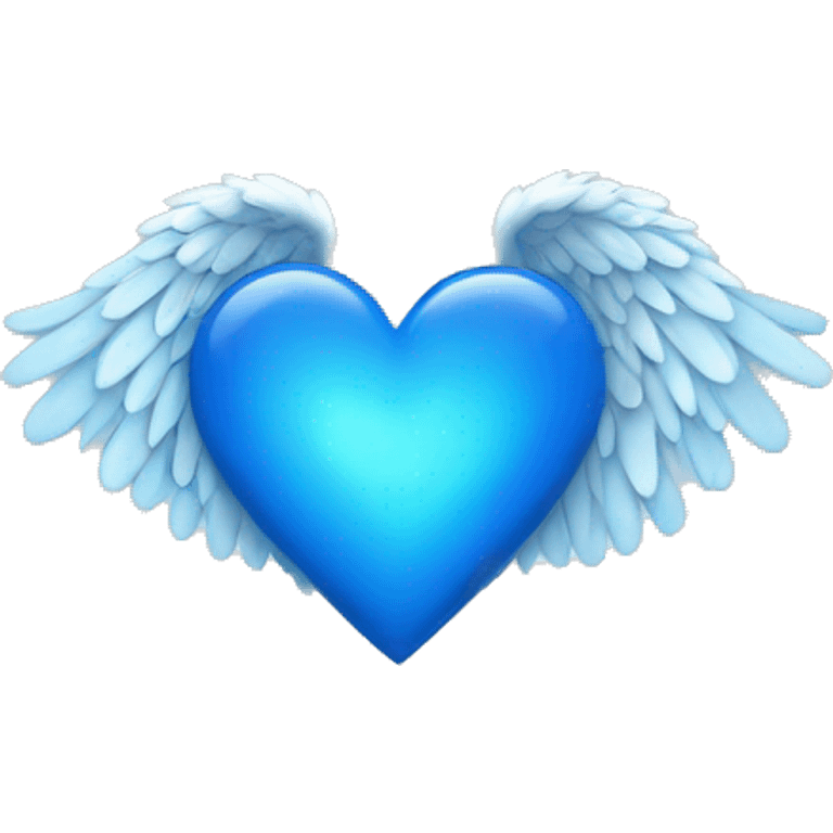 Blue heart with angel wings emoji