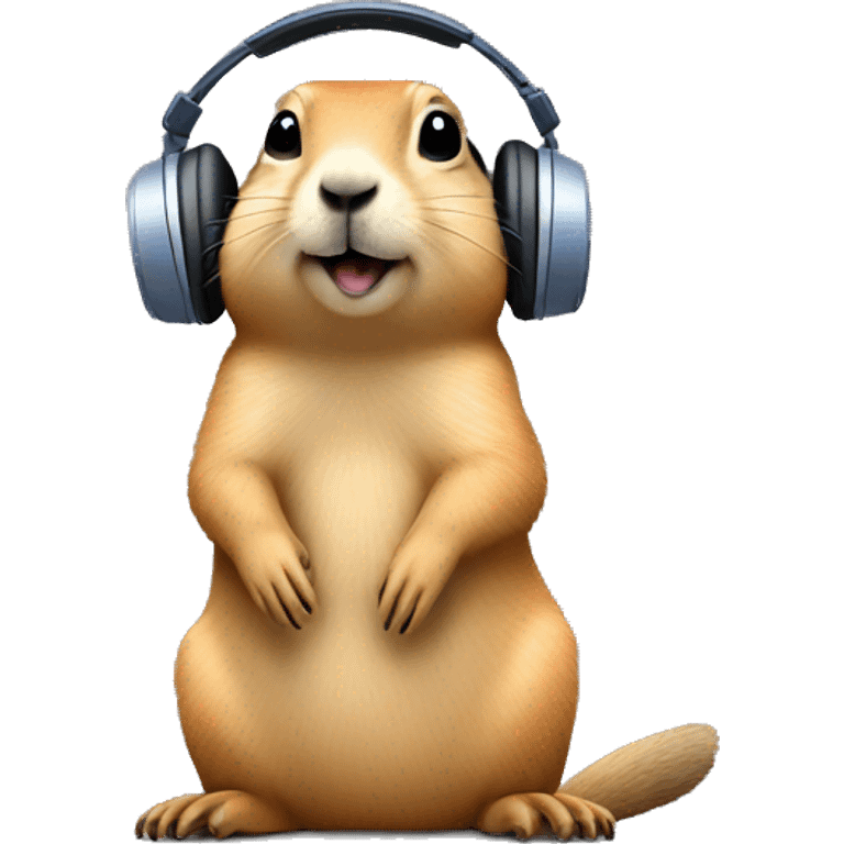 prairie dog listening music emoji