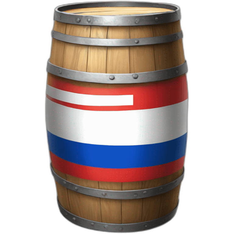 A barrel of oil with the flag of Russia emoji