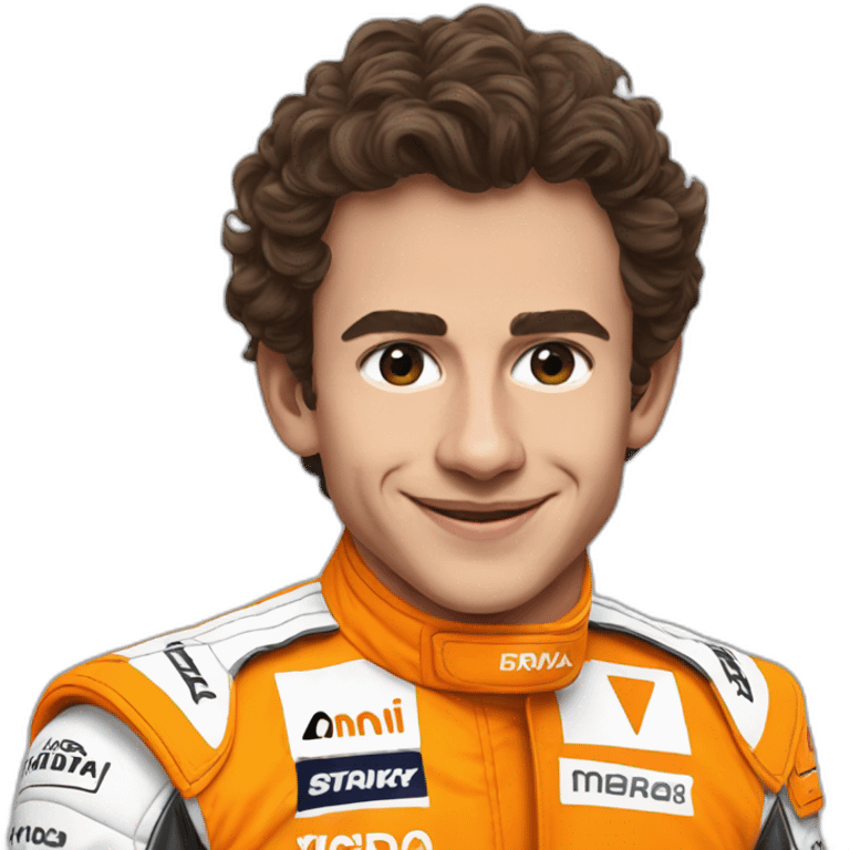 Lando Norris with Orange of Mclaren emoji