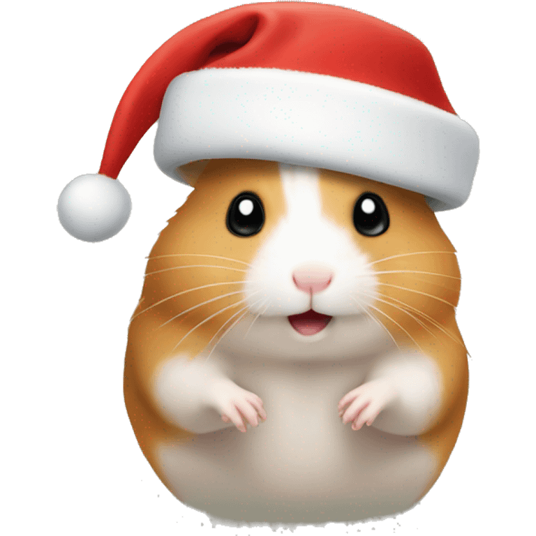 Hamster wearing Christmas hat  emoji