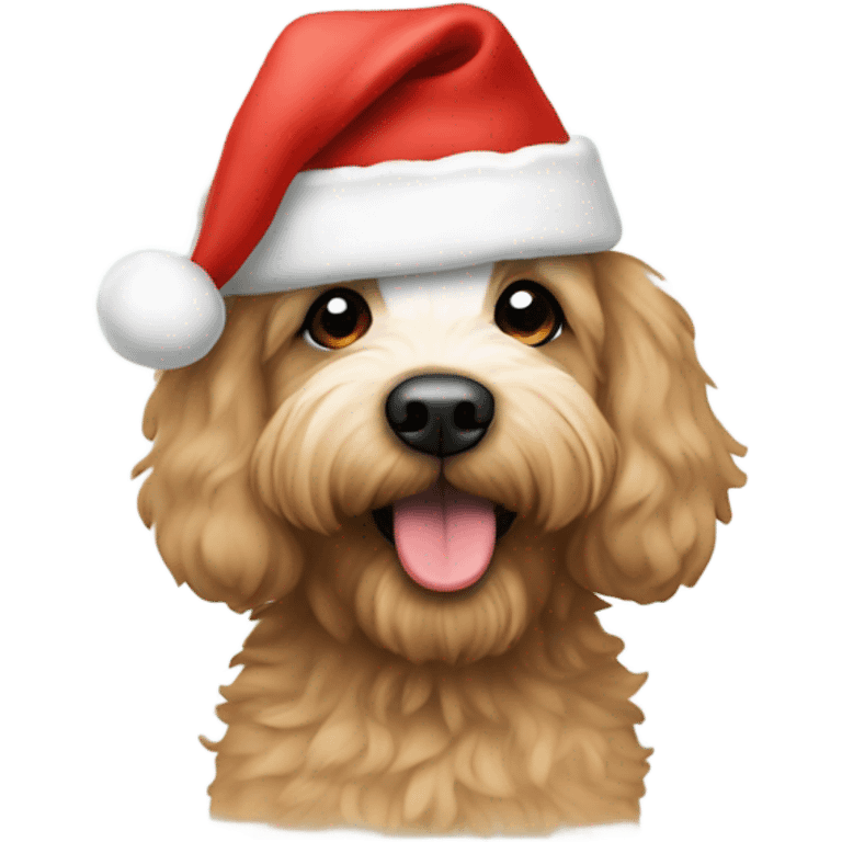 Bernadoodle with Santa hat emoji