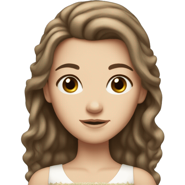 brown hair white girl princess  emoji