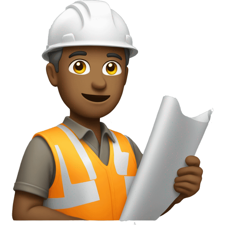 Construction worker holding plans emoji