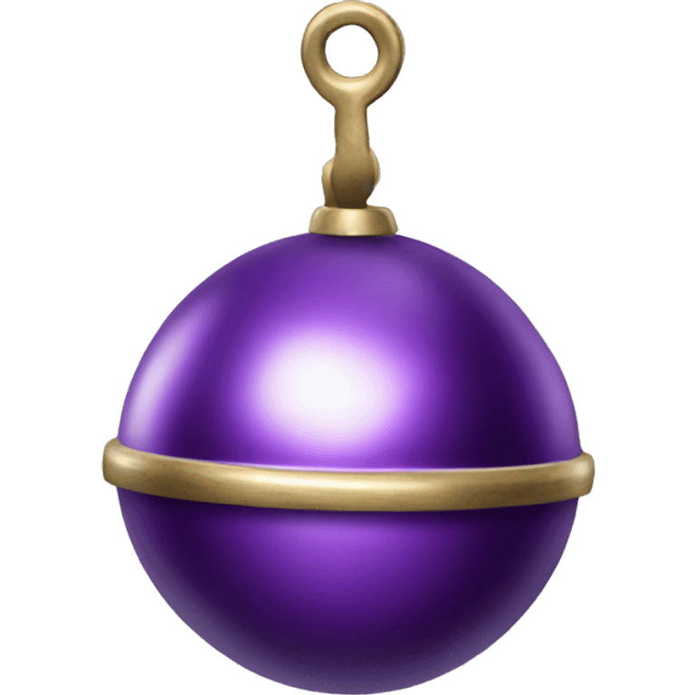 Realistic purple metallic globe sleigh bell. emoji