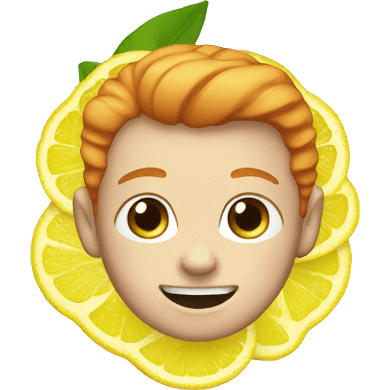 ginger, lemon bottle label  emoji