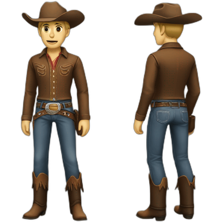 extremely cowboy with chaps. fully body emoji