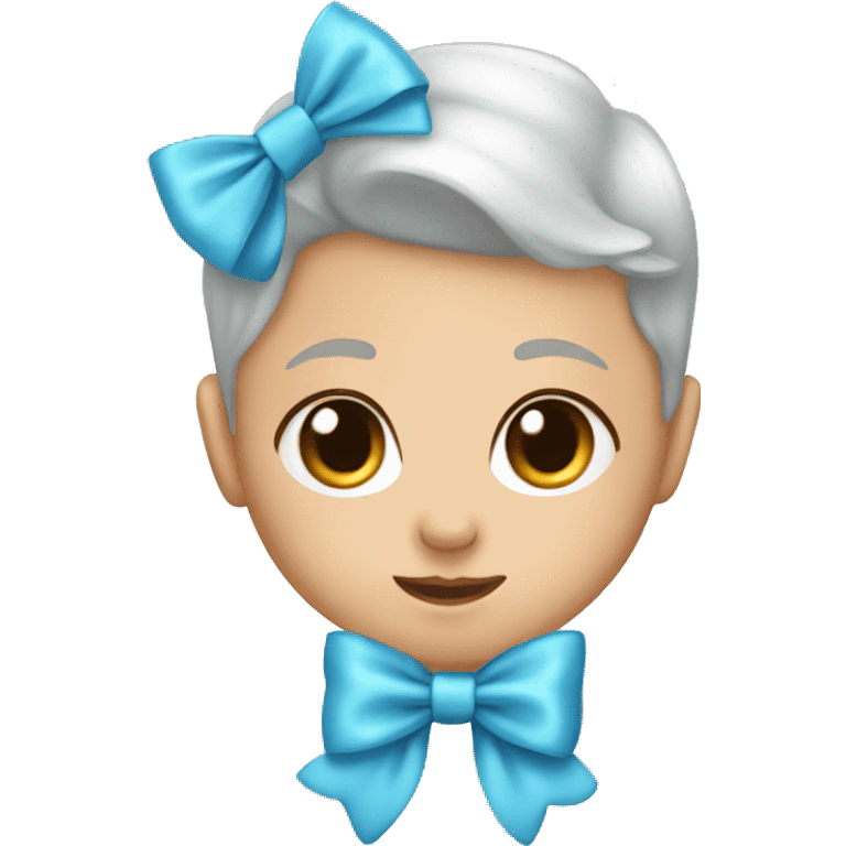 Baby blue bow  emoji