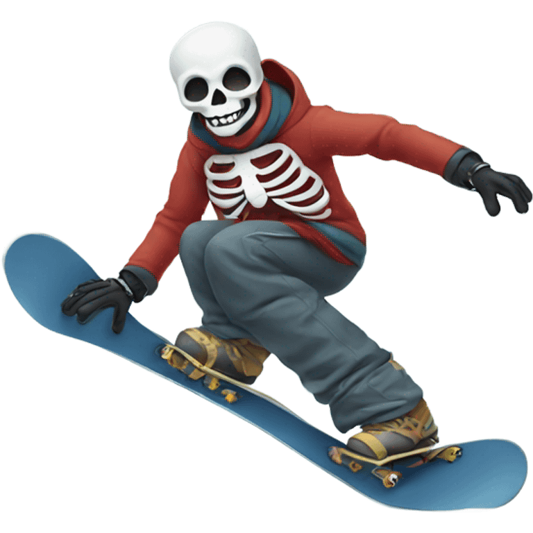 Skeleton snowboarding  emoji