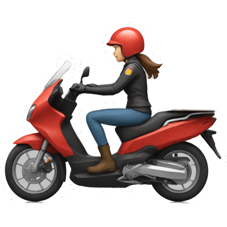 delivery moto woman driving emoji