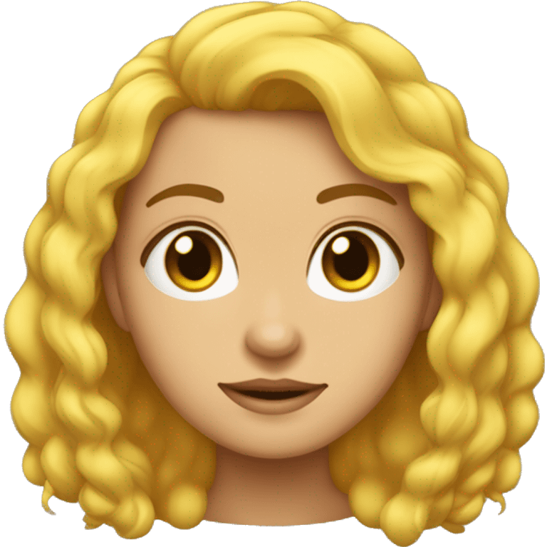 sou uma menina criança com cabelo loiro amarelo comprido olho castanho emoji