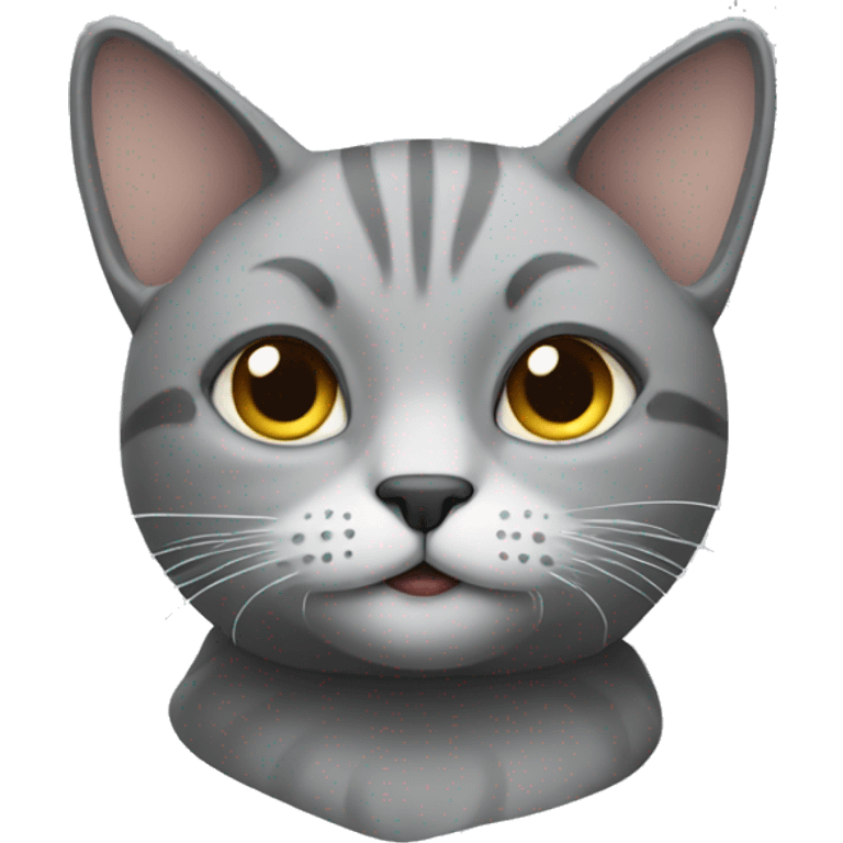 A cat with folded years grey  emoji