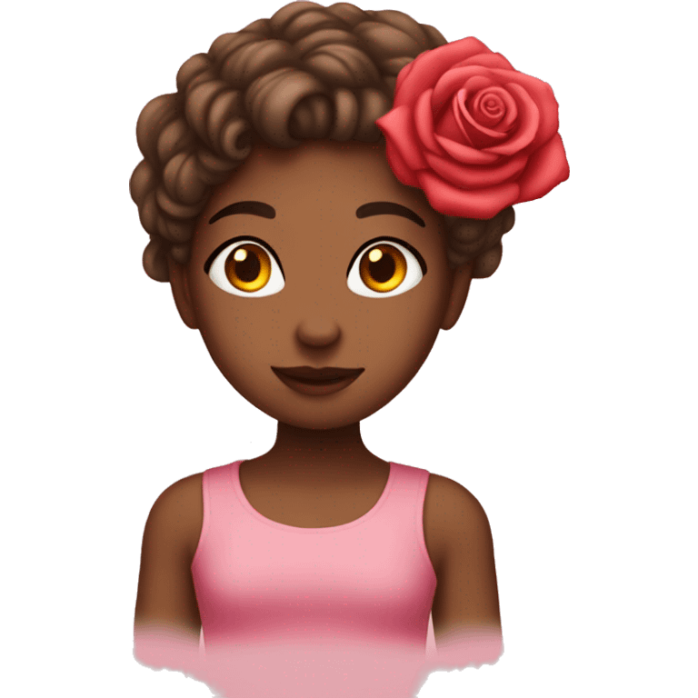 a girl who loves rose emoji