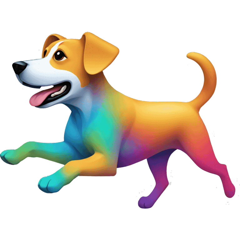 Vector art of a dog running made of vector multicoloured gradient shapes abstract shapes vector art emoji