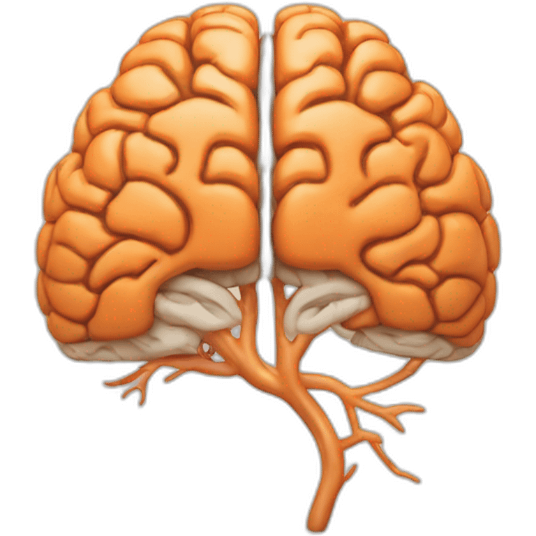 The human brain in mild orange color emoji