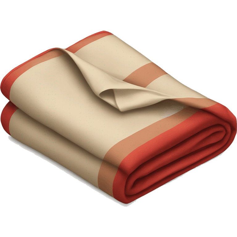 Beige and red folded blanket emoji