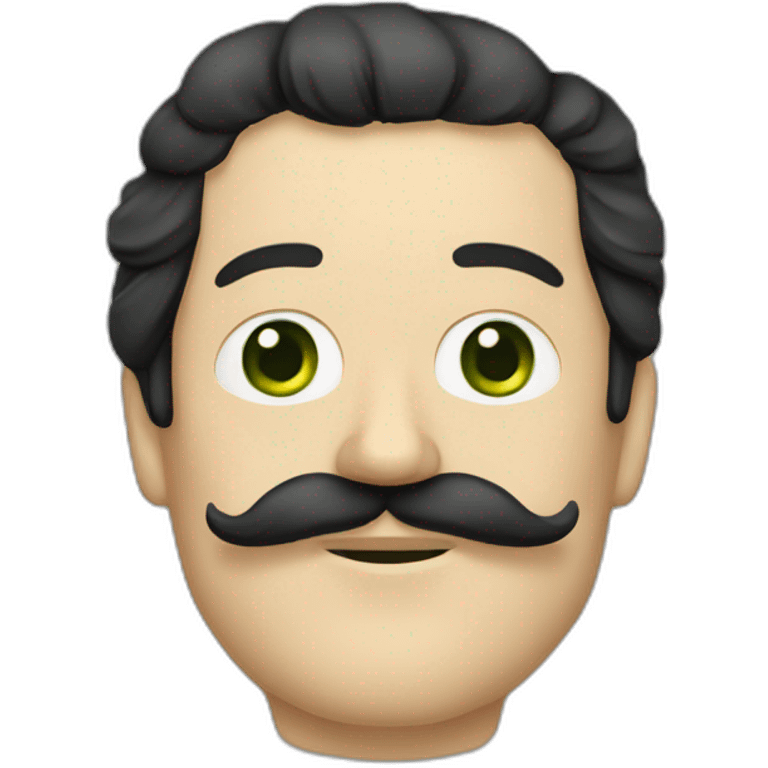 Peter The Great, black hair and moustache, green and red imerial costume emoji