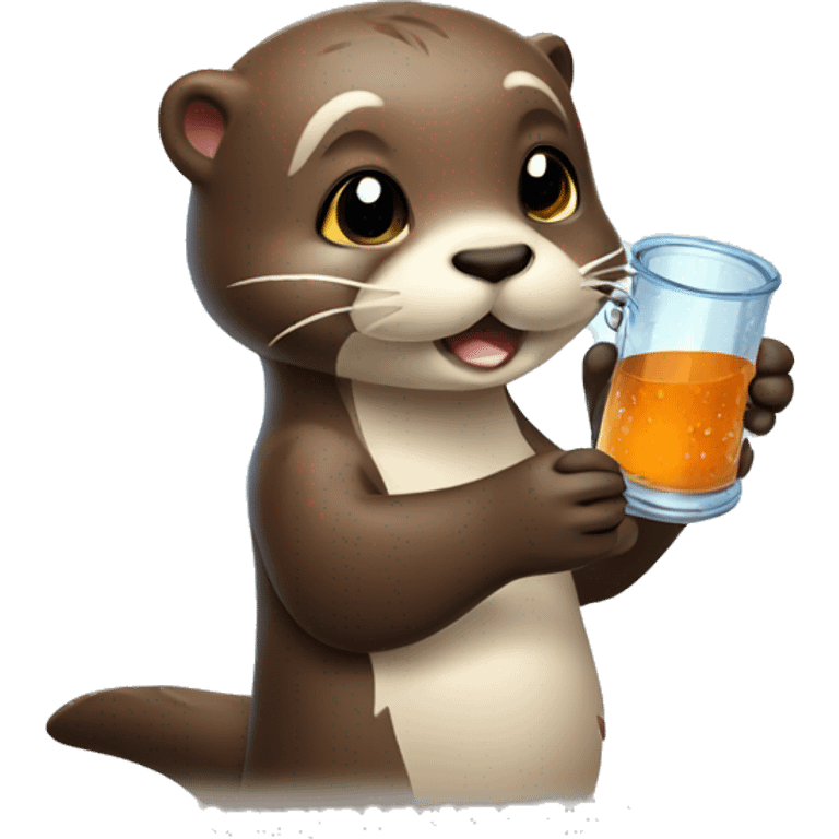 Cute otter holding beaker emoji