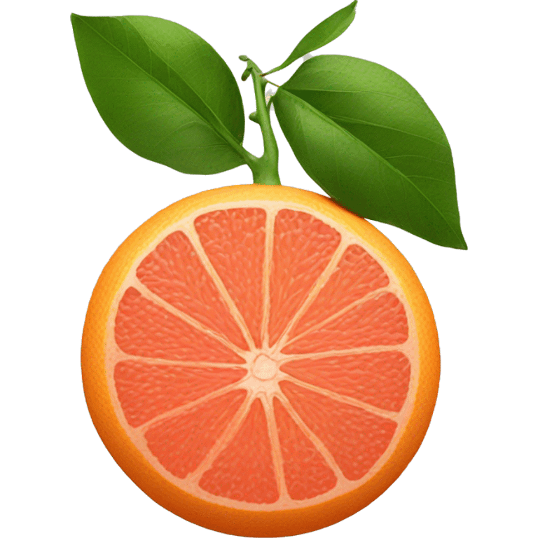 Grapefruit with leaves emoji