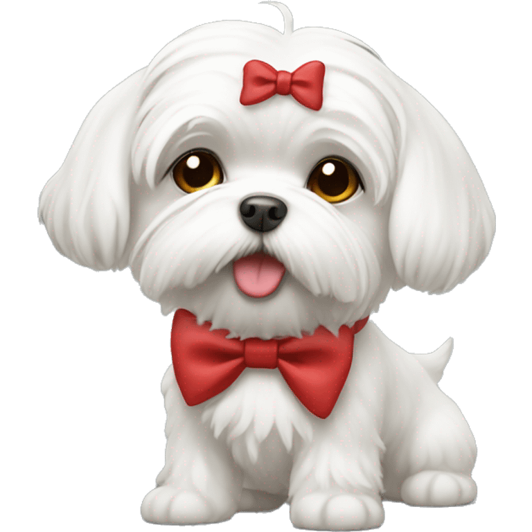 maltese with bow emoji