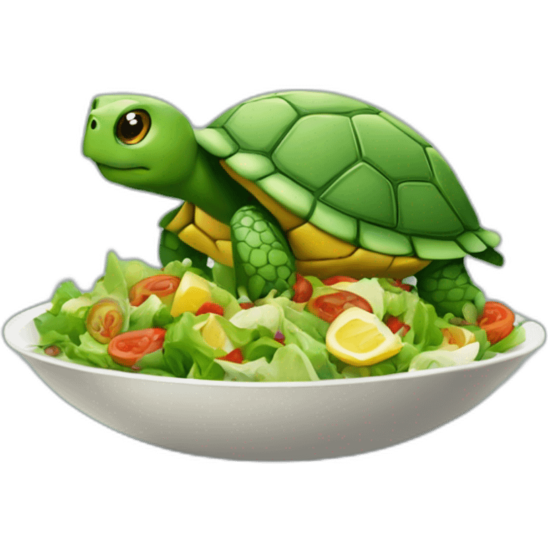 Tortue qui mange une salade  emoji