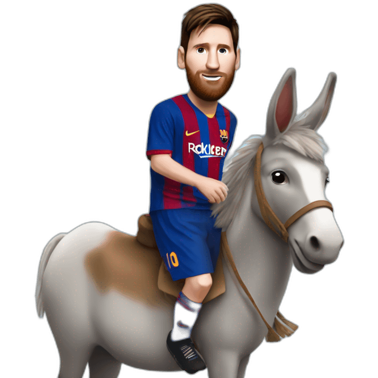 Messi on a donkey emoji