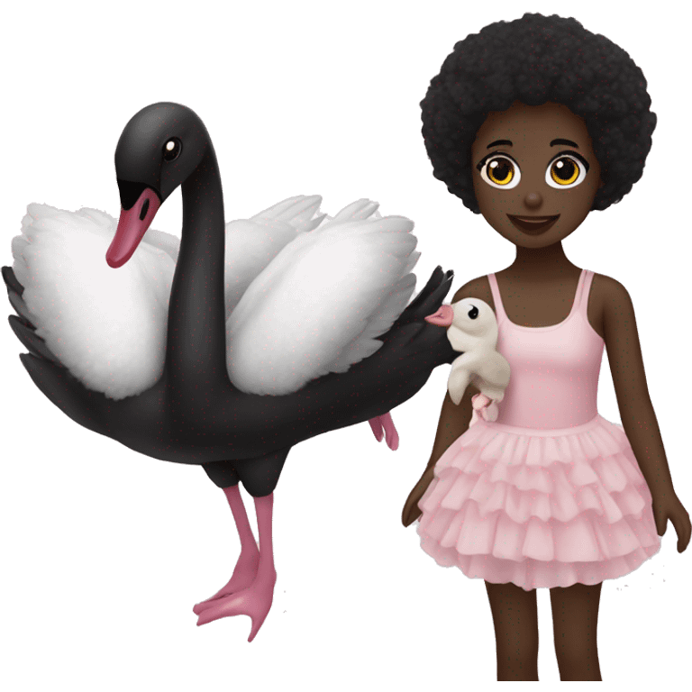 black swan with doll emoji