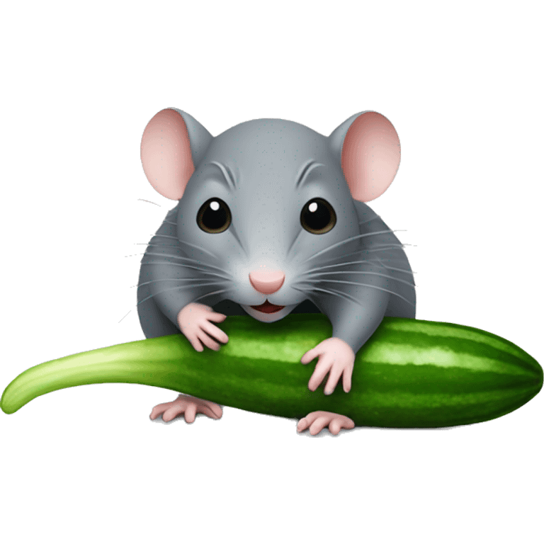 Rat with cucumber emoji