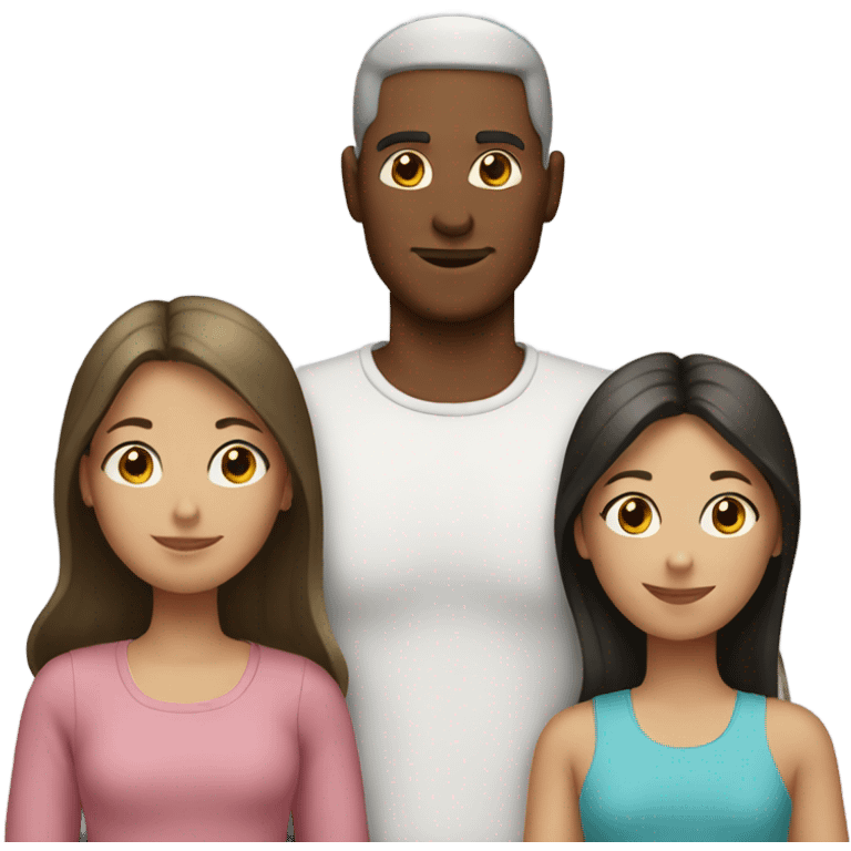 Man with 3 girls emoji