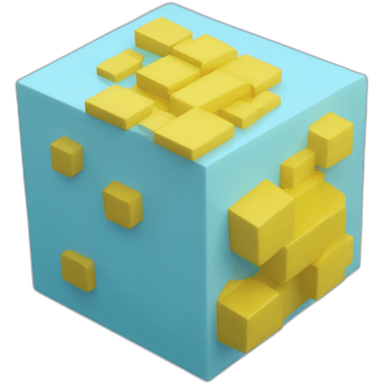 Light blue cube and on top of it yellow nimb emoji