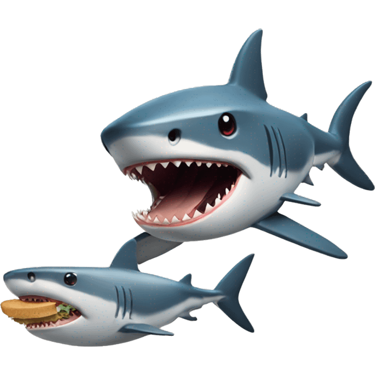 Shark eating food emoji