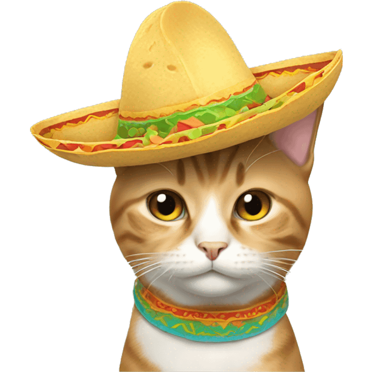 cat wearing taco hat emoji