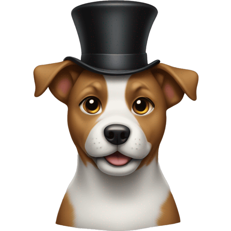 Dog wearing a top hat  emoji