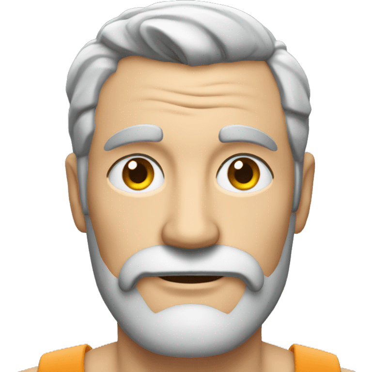 mid 50s dad, muscular, with beard, grey hair, portrait emoji